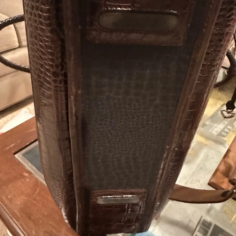 BRIGHTON ❤️ MARTHA BLACK /CHOC CROC BRIEFCASE/Laptop Bag - Picture 11 of 11